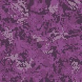 Halftone digital vinous camouflage. Pattern in maroon tones, camo grid, polka dot background. Seamless vector texture