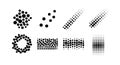 Halftone dot pattern vector collection with various shapes and sizes for graphic design use Royalty Free Stock Photo