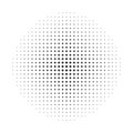 Halftone dot. Round faded pattern. Black star isolated on white background. Design pop art prints. Screentone dots. Radial point f
