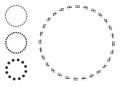Halftone Dot Vector Dashed Circle Area Icon