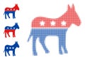 Halftone Dot Vector Democratic Donkey Icon