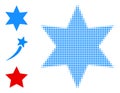 Halftone Dot Vector 6-Finger Star Icon