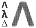 Halftone Dot Vector Lambda Greek Letter Icon