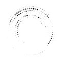 Halftone dots in circle form. Abstract Geometric shape. Graphic design element. Vector