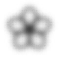 Halftone dots flower shape background.