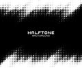 Halftone dots gradient pattern texture horizontal background. Frame using halftone circle zigzag grunge pattern. Vector Royalty Free Stock Photo