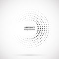 Halftone dotted background circularly distributed. Halftone effect vector pattern. Circle dots isolated on the white background