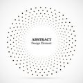 Halftone dotted background circularly distributed. Halftone effect vector pattern. Circle dots isolated on the white background. Royalty Free Stock Photo