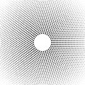 Halftone dotted background circularly distributed. Halftone effect vector pattern. Circle dots isolated on the white background.