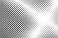 Halftone dotted background. Retro mirror texture. Monochrome gradation effect. Vector pattern