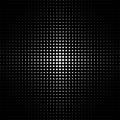 Halftone dotted background. White rhombuses pattern isolated on black background