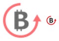 Halftone Dotted Bitcoin Refund Icon