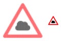 Halftone Dotted Cloud Warning Icon