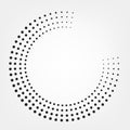 Halftone dotted dots circle background. Vector round effect