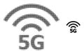 Halftone Dotted 5G Radio Source Icon