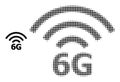 Halftone Dotted 6G Radio Source Icon