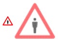 Halftone Dotted Human Warning Icon