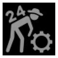 White Halftone Nonstop Working Person Icon Royalty Free Stock Photo