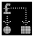 White Halftone Pound Cashflow Icon