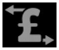 White Halftone Pound Payouts Icon