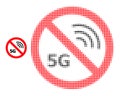 Halftone Dotted Stop 5G Icon