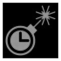 White Halftone Time Bomb Icon Royalty Free Stock Photo