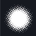 Halftone dotted vector abstract background, dot pattern in circle shape.