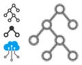Halftone Dotted Vector Binary Tree Icon Royalty Free Stock Photo
