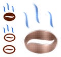 Halftone Dotted Vector Coffee Aroma Icon