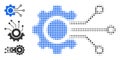 Halftone Dotted Vector Digital Sensor Cog Icon Royalty Free Stock Photo