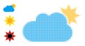Halftone Dotted Vector Sun Cloud Icon Royalty Free Stock Photo