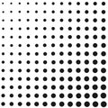 Halftone fade gradient background. Black and white comic backdrop. Monochrome points vector
