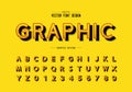 Halftone font and alphabet vector, Digital design typeface and number