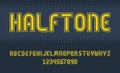 Halftone font design letters and numbers Vector alphabet