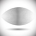 Halftone geometric item. ball from dots