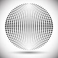 Halftone geomrtric item. ball from dots