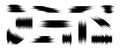 Halftone glitch element set. Dotted textured random form collection. Black grunge abstract halftone spikey shapes for