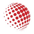 Halftone globe logo vector symbol icon design.