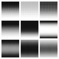 Halftone. Gradient halftone dots graphic, digital technology pattern. Grayscale perforated monochrome honeycomb texture