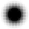 Halftone graphics with squares, monochromatic abstract element
