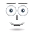 Halftone on happy face with big eye floating with shadow Royalty Free Stock Photo