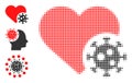 Halftone Dot Vector Heart Infection Icon