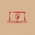 Halftone Icon - Laptops antivirus