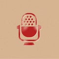 Halftone Icon - Microphone