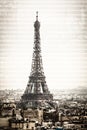 Halftone illustration of the Eiffel Tower in Paris Royalty Free Stock Photo