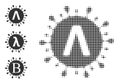 Halftone Dot Vector Lambda Coronavirus Strain Icon