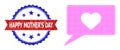 Halftone Love Talk Icon and Scratched Bicolor Happy Mother'S Day Stamp Seal Royalty Free Stock Photo