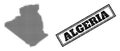 Halftone Map of Algeria and Scratched Framed Stamp Royalty Free Stock Photo