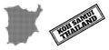 Halftone Map of Koh Samui and Scratched Framed Stamp Royalty Free Stock Photo