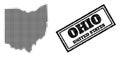 Halftone Map of Ohio State and Unclean Framed Stamp Royalty Free Stock Photo